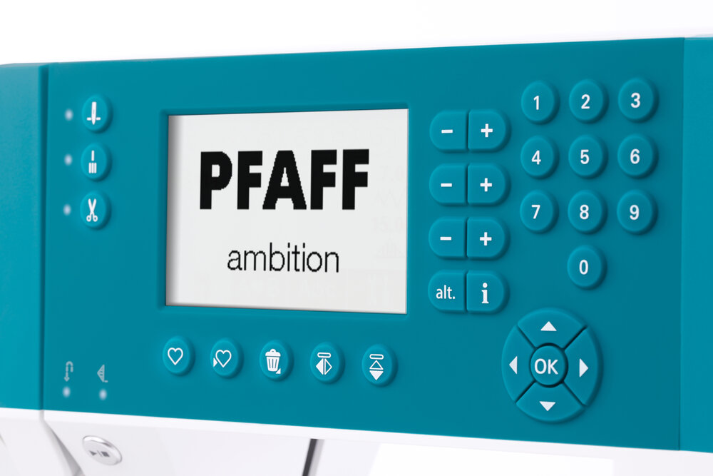 écran LCD de la machine à coudre Pfaff Ambition 620